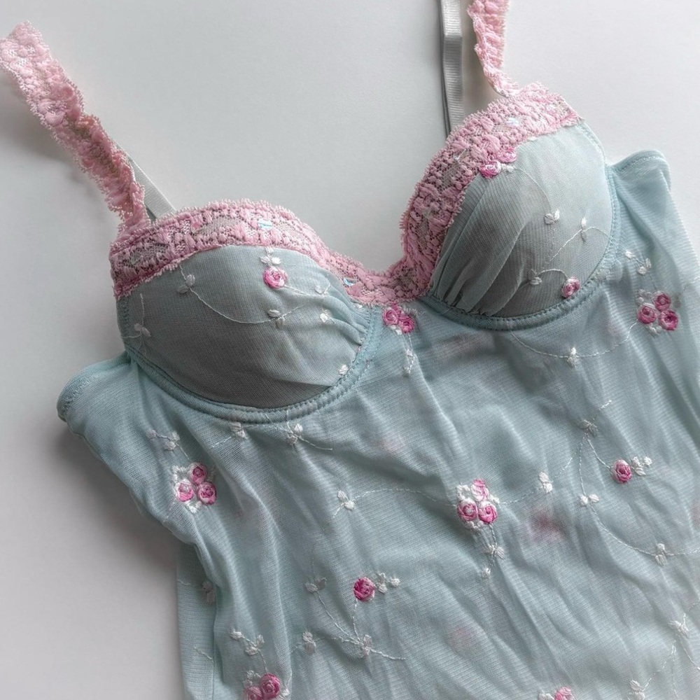 Vintage Victoria's Secret Floral Embroidered Bustier Top π€ - Picture 3 of 9
